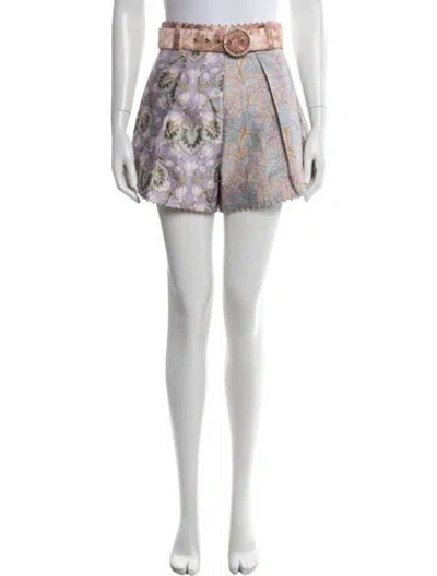 Pre-owned Zimmermann Floral Print Mini Shorts W/ Tags In Multi