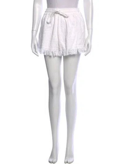 Pre-owned Zimmermann Floral Print Mini Shorts In White