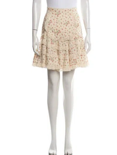 Pre-owned Zimmermann Floral Print Mini Skirt In Neutrals