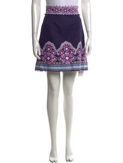 Pre-owned Zimmermann Floral Print Mini Skirt In Purple