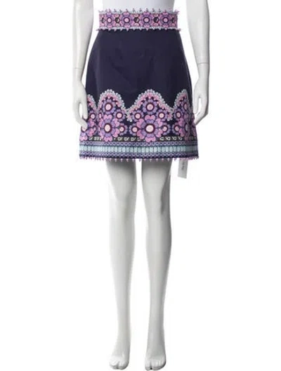 Pre-owned Zimmermann Floral Print Mini Skirt In Purple