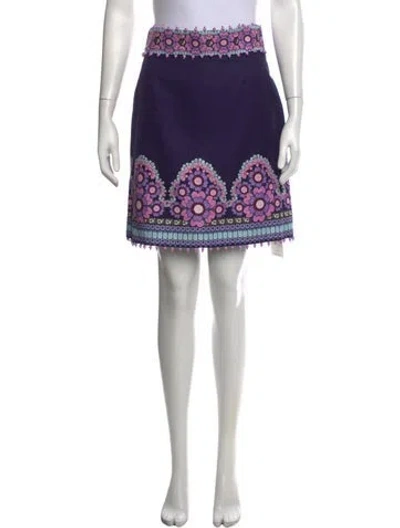 Pre-owned Zimmermann Floral Print Mini Skirt In Purple