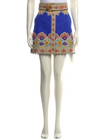 Pre-owned Zimmermann Floral Print Mini Skirt In Yellow