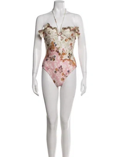 Pre-owned Zimmermann Floral Print One-piece In Multi