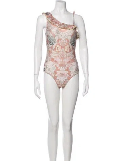 Pre-owned Zimmermann Floral Print One-piece In Multicolor