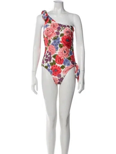 Pre-owned Zimmermann Floral Print One-piece W/ Tags In Pink