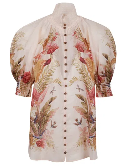 Zimmermann Floral Print Ramie Shirt
