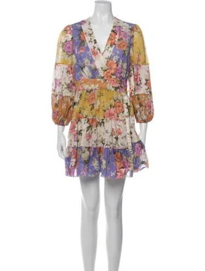 Pre-owned Zimmermann Floral Print Robe In Orange