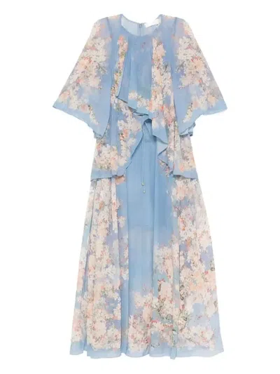 ZIMMERMANN FLORAL-PRINT RUFFLED DRESS
