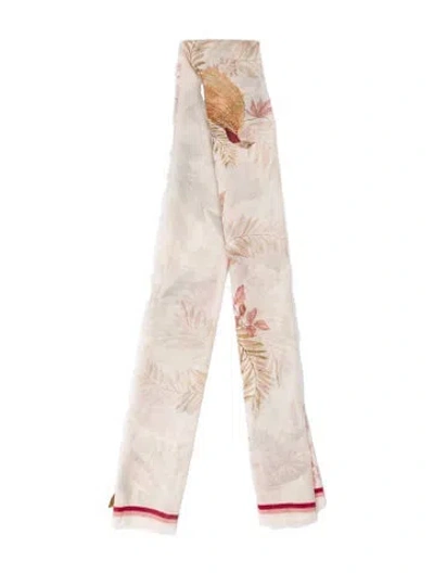Pre-owned Zimmermann Floral Print Scarf In Neutral