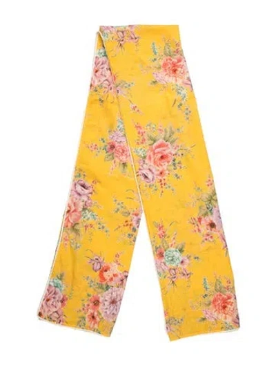 Pre-owned Zimmermann Floral Print Scarf In Yellow