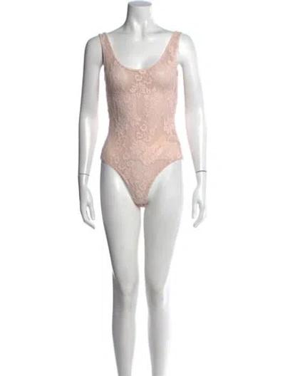 Pre-owned Zimmermann Floral Print Scoop Neck Bodysuit In Neutral