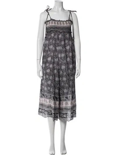 Pre-owned Zimmermann Floral Print Scoop Neck Jumpsuit In Blue