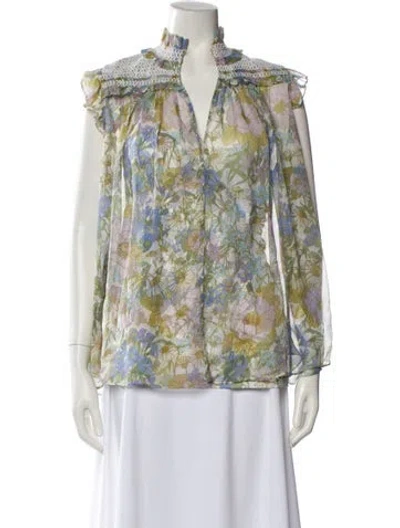 Pre-owned Zimmermann Floral Print Set In Neutral