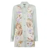 Zimmermann Floral Print Silk Shirt With Classic Collar In Multi