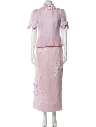Pre-owned Zimmermann Floral Print Skirt Set In Pink
