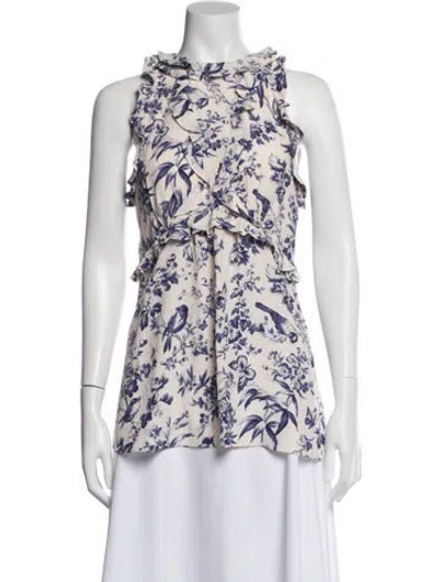 Pre-owned Zimmermann Floral Print Sleeveless Blouse In Multi