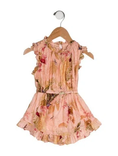 Pre-owned Zimmermann Babies' Floral Print Sleeveless Dress In Pink