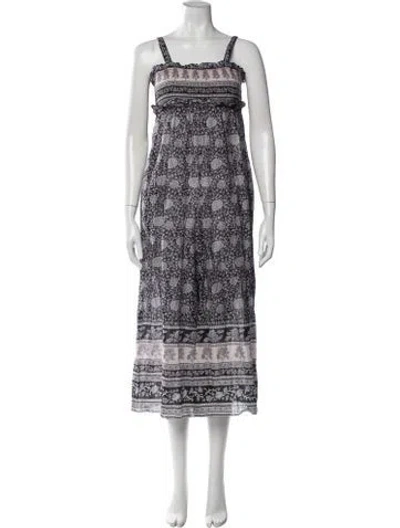 Pre-owned Zimmermann Floral Print Square Neckline Jumpsuit In Blue