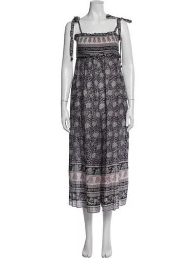 Pre-owned Zimmermann Floral Print Square Neckline Jumpsuit In Purple