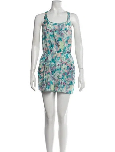 Pre-owned Zimmermann Floral Print Square Neckline Romper In Multicolor