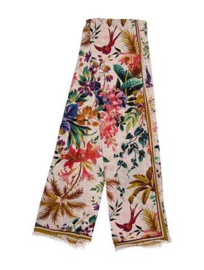Pre-owned Zimmermann Floral Print Stole In Neutrals