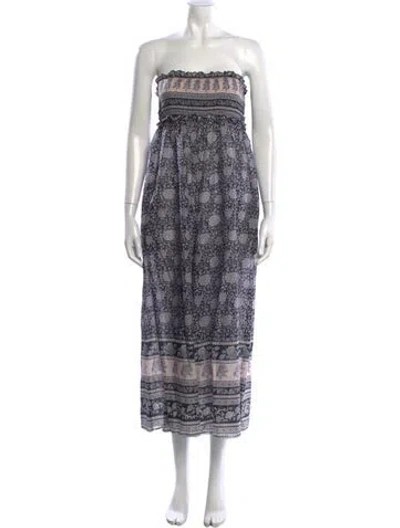 Pre-owned Zimmermann Floral Print Strapless Jumpsuit In Purple