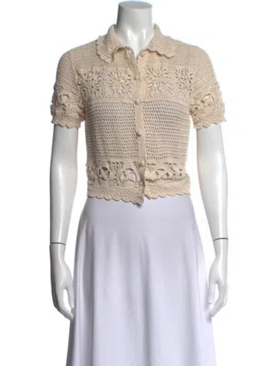 Pre-owned Zimmermann Floral Print Sweater In White