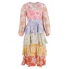 Zimmermann Floral-print Tiered Midi Dress In Multicolor Cotton In Multi