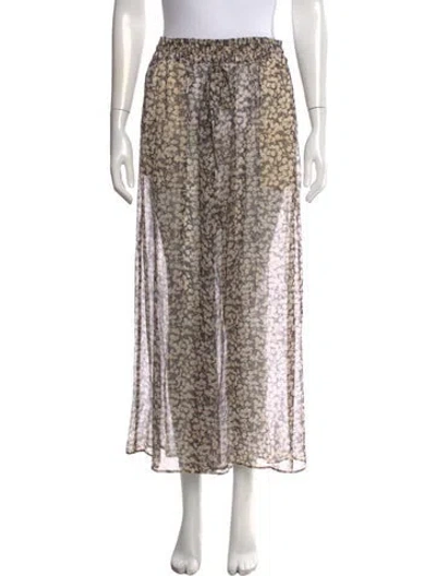 Pre-owned Zimmermann Floral Print Wide Leg Pants In Black