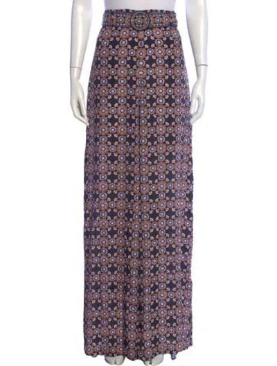 Pre-owned Zimmermann Floral Print Wide Leg Pants In Blue