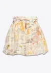 Zimmermann Crush Belted Mini Tuck Skort In Multi