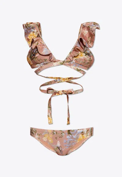 ZIMMERMANN FLORAL-PRINTED BIKINI SET