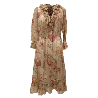 Zimmermann Floral Printed Midi Dress In Multicolor Cotton