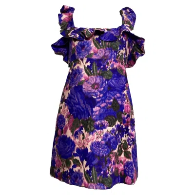 Zimmermann Floral Printed Mini Dress In Multicolor Linen