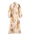 Zimmermann Floral Printed V-neck Long Dress In Neutral