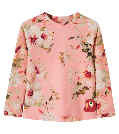Zimmermann Floral Rashguard Top In Pink