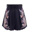 Zimmermann Womens Navy Multi Paisley Rhiannon Floral Linen Shorts Xs In Navy Blue Multicolored Paisley Pattern