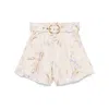 Zimmermann Eden Floral Tuck Shorts In White