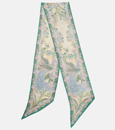 Zimmermann Floral Silk Scarf In Multi