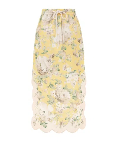 Zimmermann Linen Skirt In Neutrals