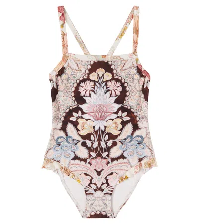 Zimmermann Kids' Floral Swimsuit In Multi