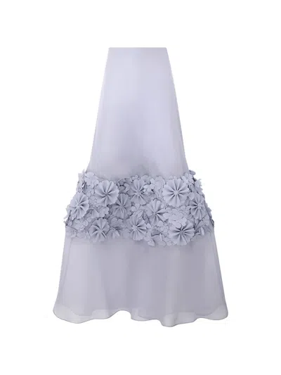 Zimmermann Floral-appliqué Maxi Skirt In Purple