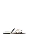 Zimmermann Orchid Floral Flat Strappy Open Toe Sandals In Multi