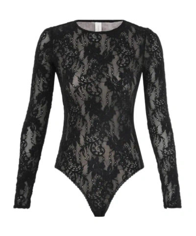 Zimmermann Floral-lace Bodysuit In Black