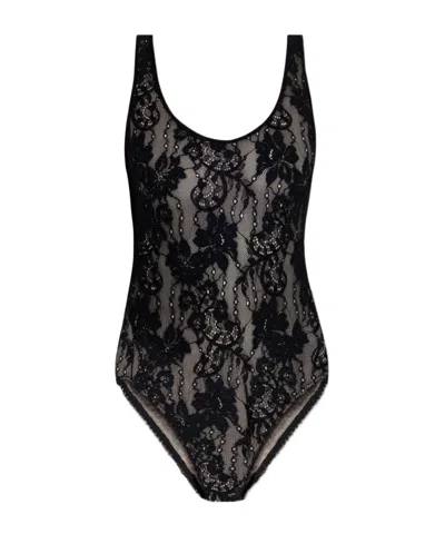 Zimmermann Floral-lace Bodysuit In Black