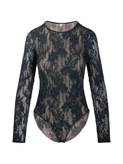 Zimmermann Floral-lace Bodysuit In Blue