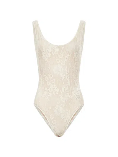 Zimmermann Floral-lace Bodysuit In Neutral