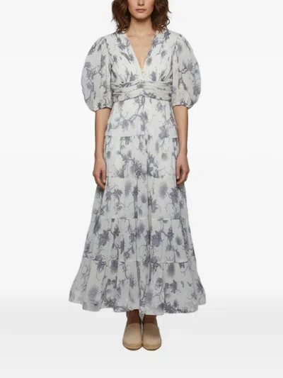 Pre-owned Zimmermann Floral-print Maxi Dress In White