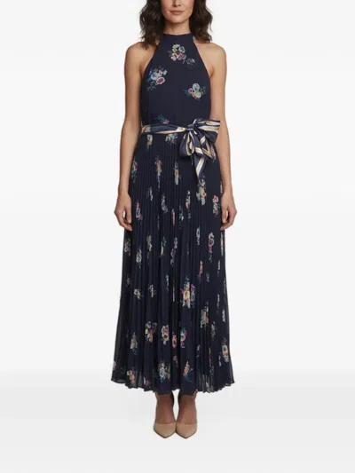 Pre-owned Zimmermann Floral-print Midi Dress In Blue